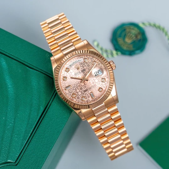 Rolex Oyster Perpetual Day-Date 36mm Vi tính hồng - Ref 118235