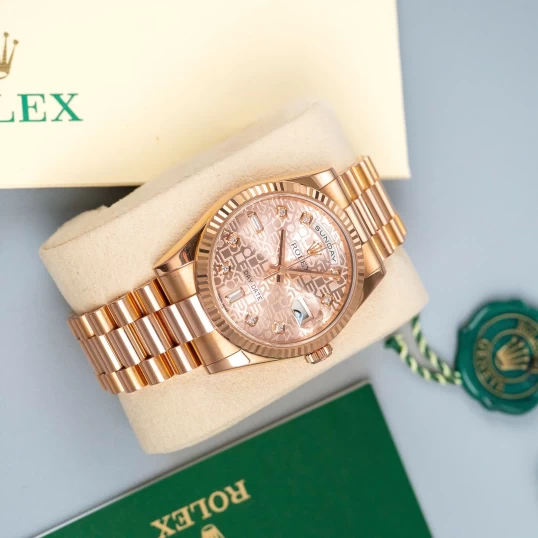 Rolex Oyster Perpetual Day-Date 36mm Vi tính hồng - Ref 118235