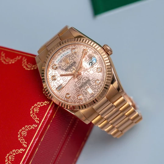 Rolex Oyster Perpetual Day-Date 36mm Vi tính hồng - Ref 118235