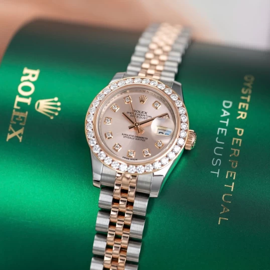 Rolex Oyster Perpetual Lady-Datejust 26mm – Ref. 179171 – Pink Sunburst Diamond Dial