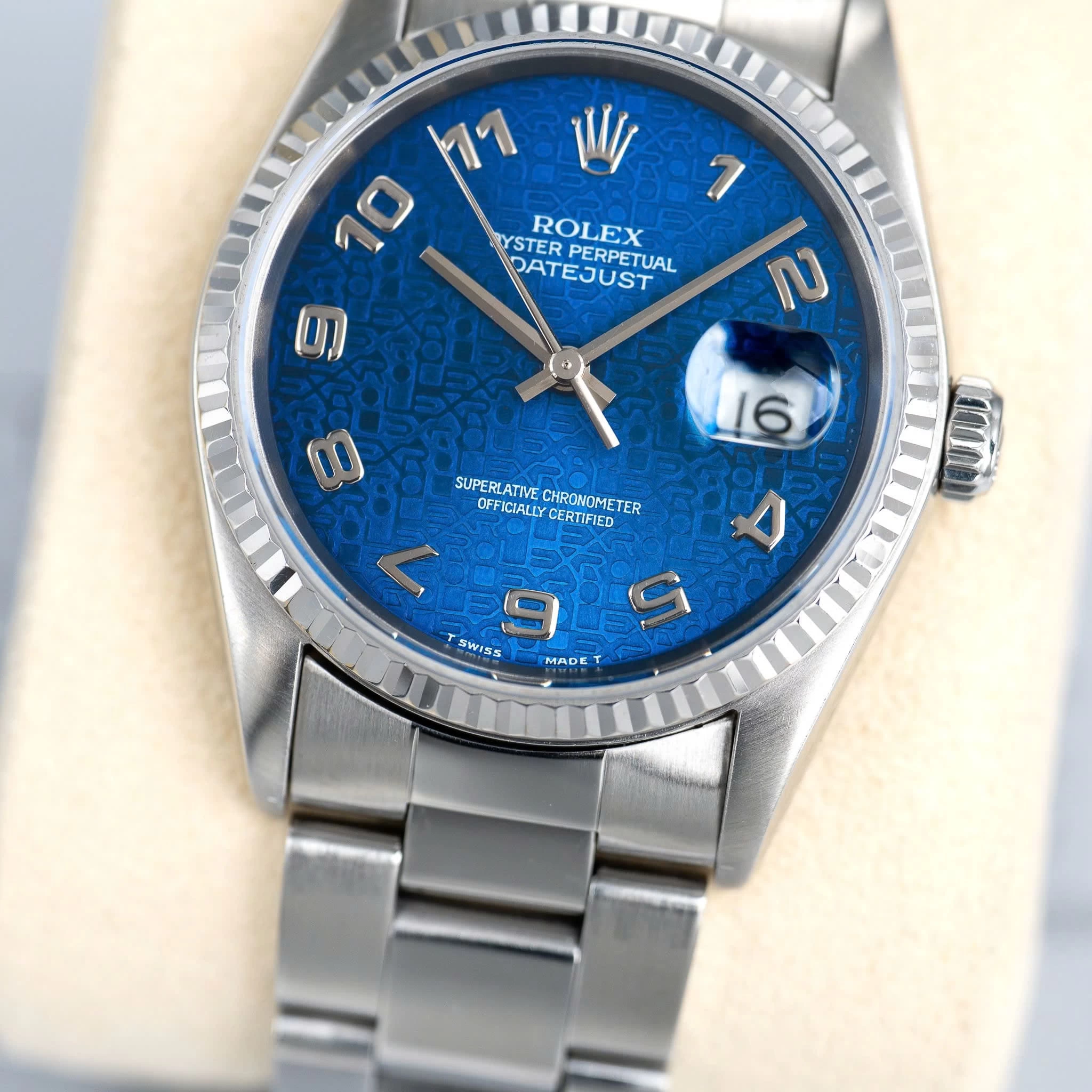 Rolex Oyster Perpetual Datejust 36mm – Ref. 16234 – Vi tính xanh