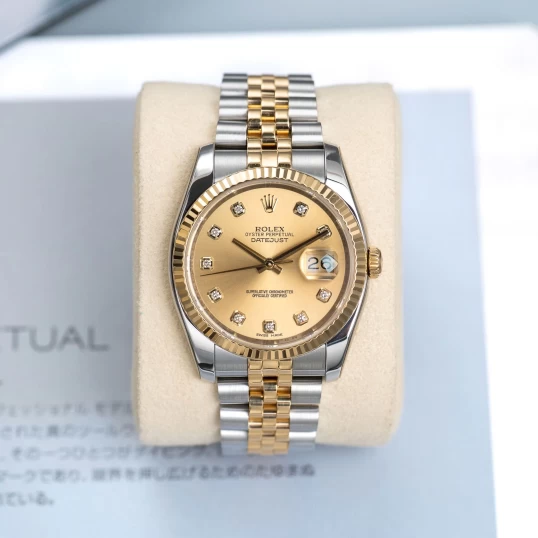 Rolex Oyster Perpetual Datejust 36mm Champagne Diamond Dial - Ref. 116233