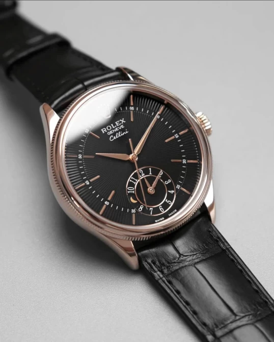 Rolex Cellini Dual Time 39mm – Ref. 50525 – Black Guilloché Dial