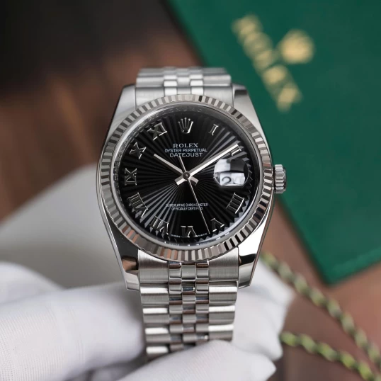 Rolex Oyster Perpetual Datejust 36 Ref. 116234 – Black Sunburst Roman Dial