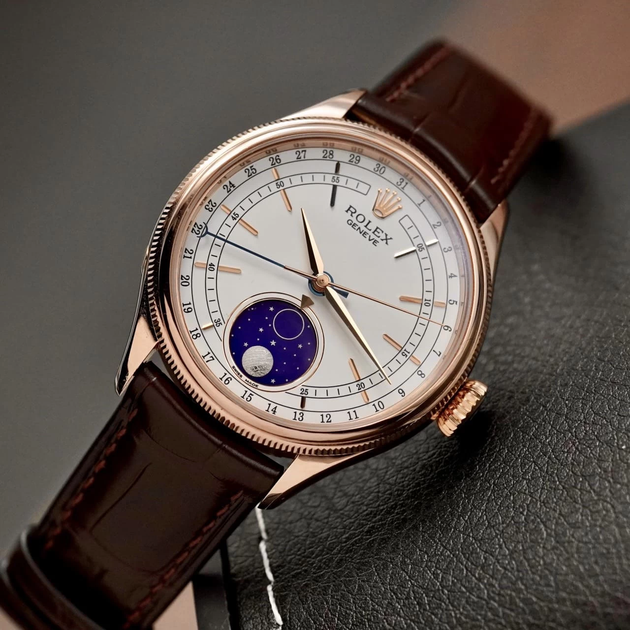 Rolex Geneve Cellini Moonphase 39mm Ref. 50535 – White Dial