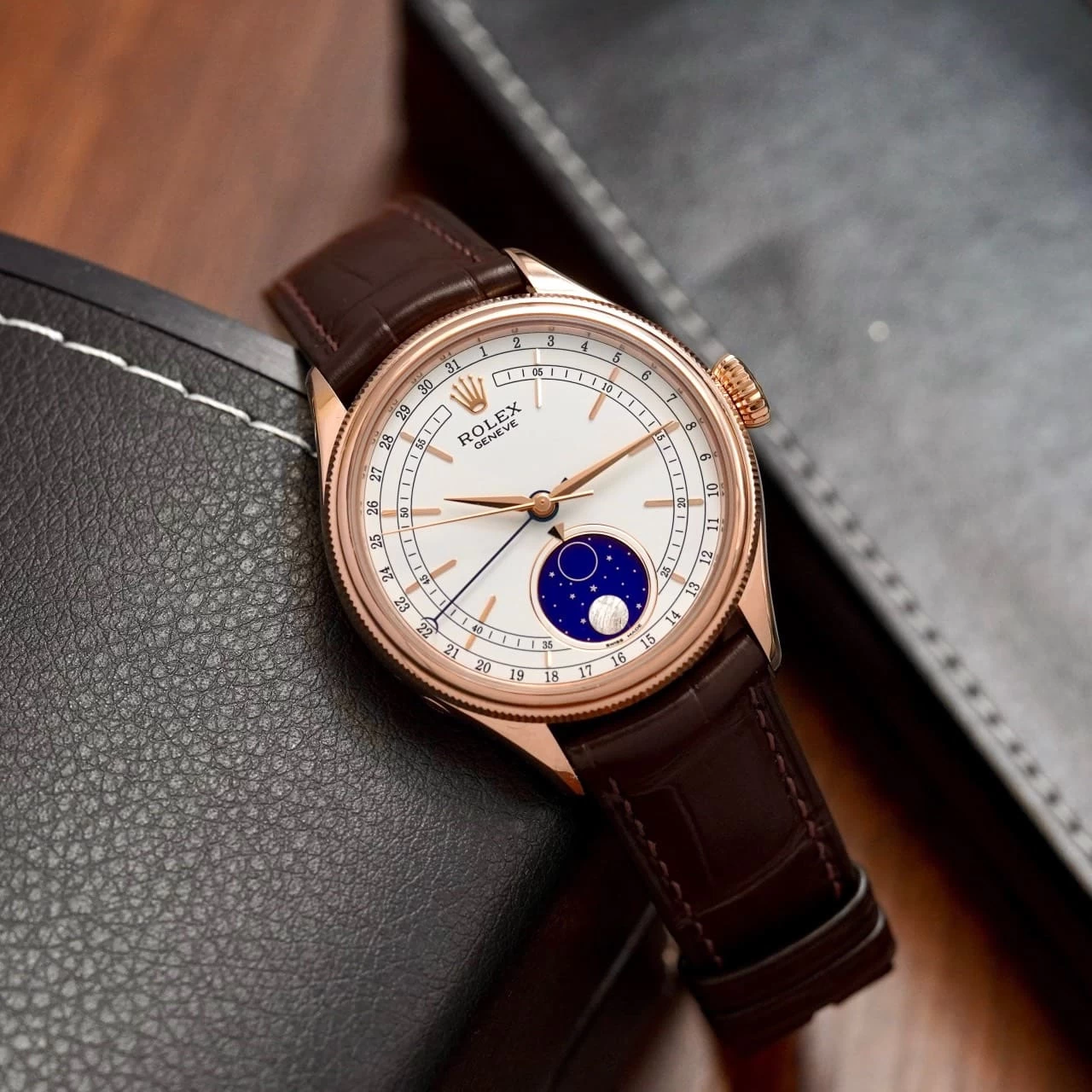 Rolex Geneve Cellini Moonphase 39mm Ref. 50535 – White Dial
