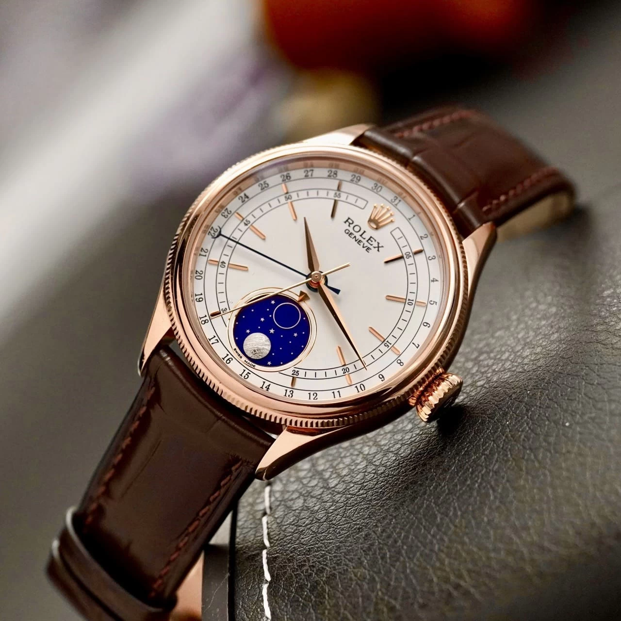 Rolex Geneve Cellini Moonphase 39mm Ref. 50535 – White Dial