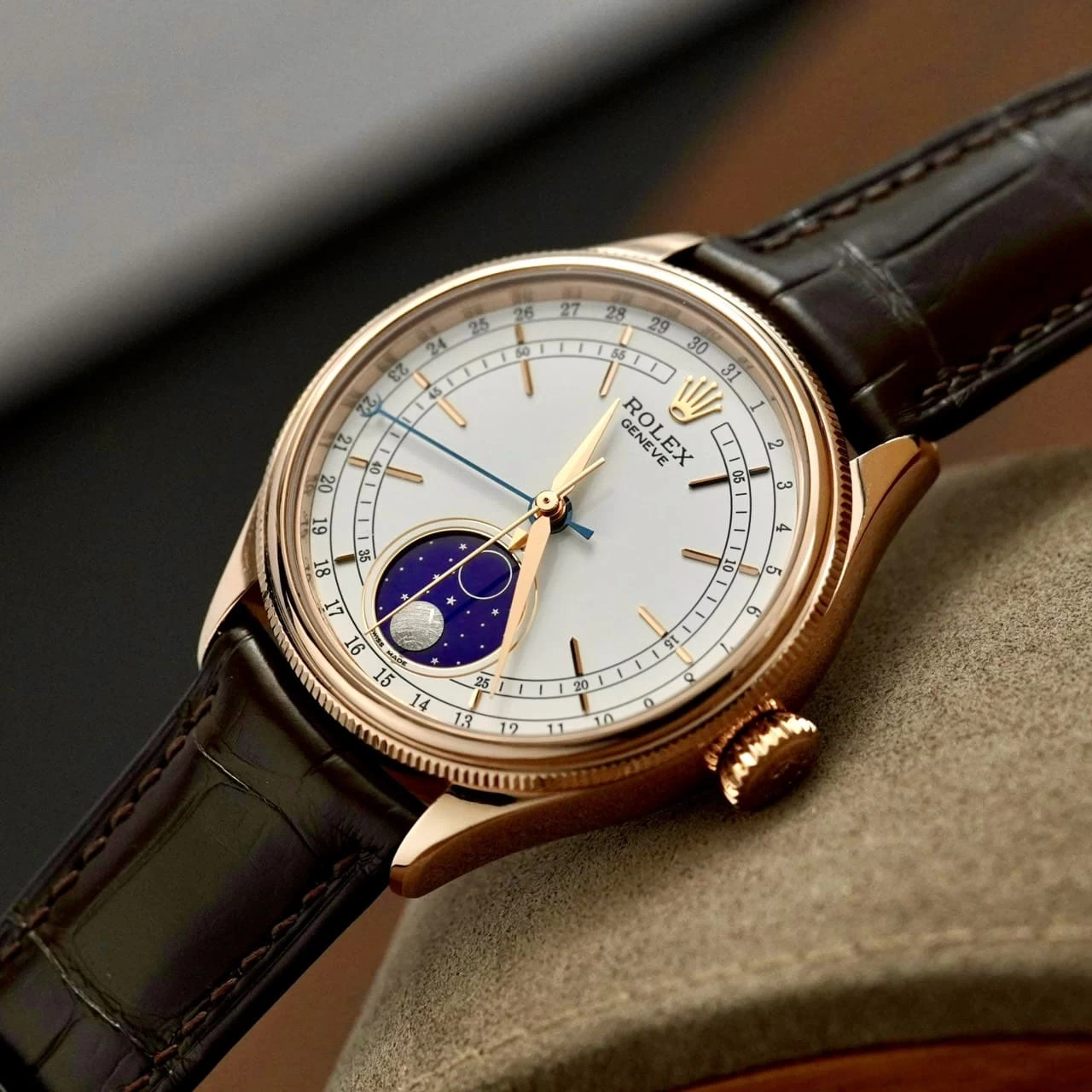 Rolex Geneve Cellini Moonphase 39mm Ref. 50535 – White Dial