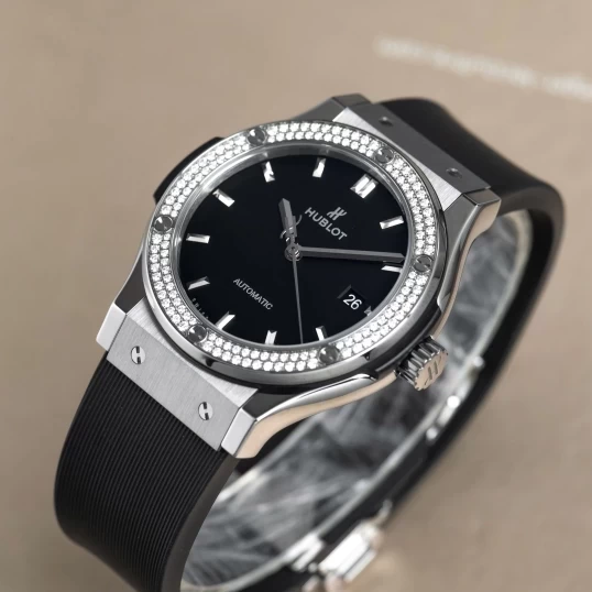 Hublot Classic Fusion Titanium Diamonds 42mm Ref. 542.NX.1171.LR.1104 – Black Dial