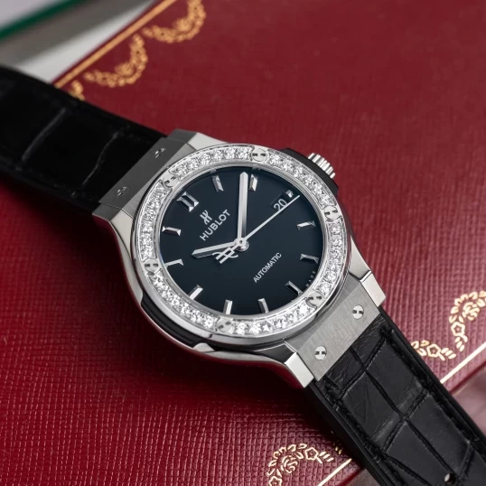 Hublot Classic Fusion 38mm Ref. 565.NX.1171.LR "Custom Diamond Bezel" – Black Dial