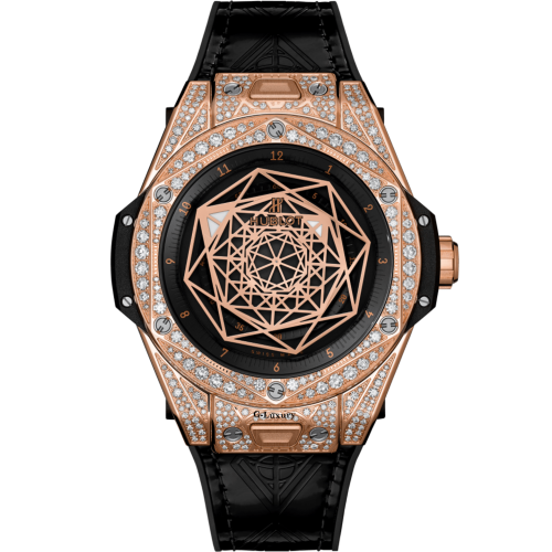 Hublot Big Bang Sang Bleu King Gold Pavé Diamonds 39mm Ref. 465.OS.1118.VR.1704.MXM18 – Black Skeleton Dial