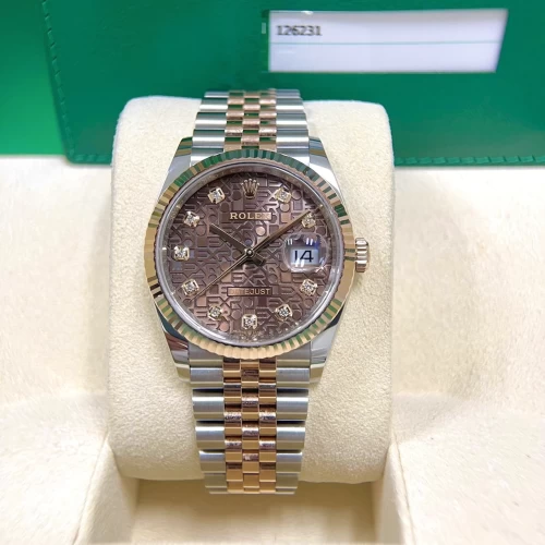 Rolex datejust 36mm 126231 Vi Tính Nâu fullbox 2019